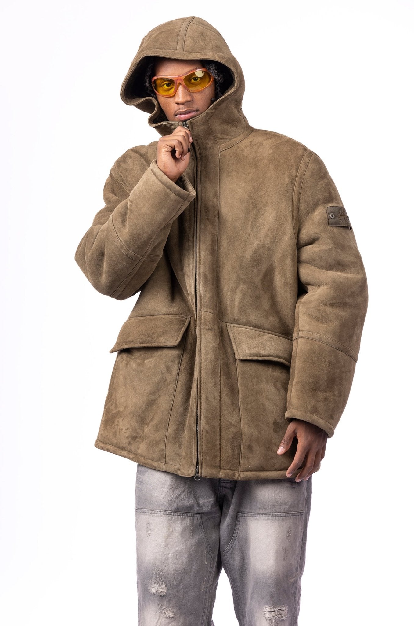 002F9 SUEDE SHEEPSKIN STONE ISLAND GHOST - supergl0rious