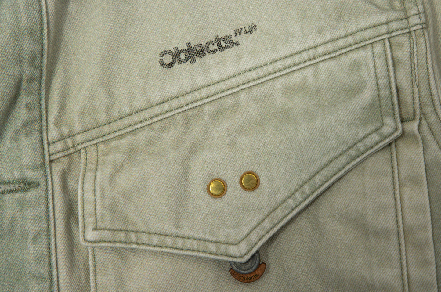 OBJECTS IV LIFE Logo Embroidered Denim Jacket