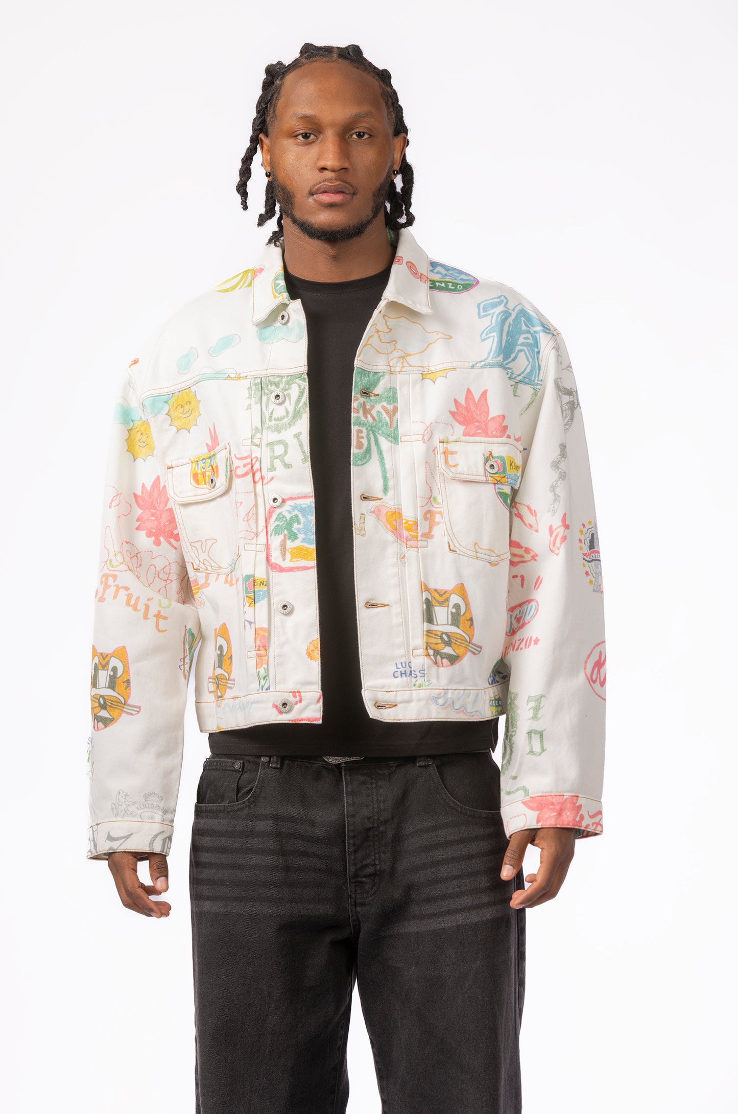 Kenzo Graphic Print Denim Jacket