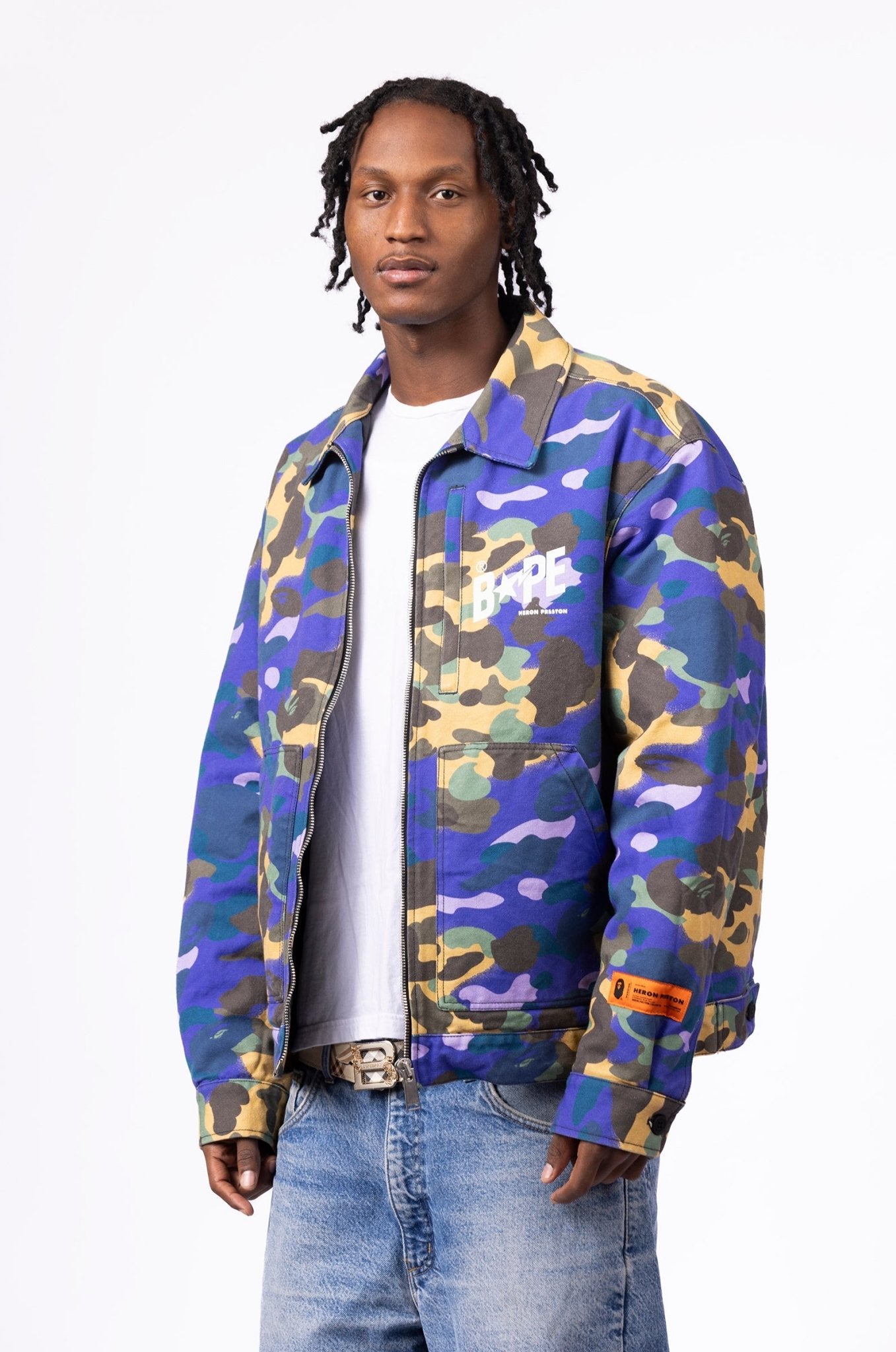BAPE x Heron Preston Mix 1st Camo Duck Trucker Jacket - supergl0rious