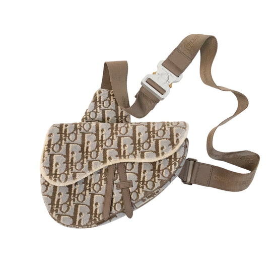 Dior Wool Thread Greige Oblique Saddle bag - supergl0rious