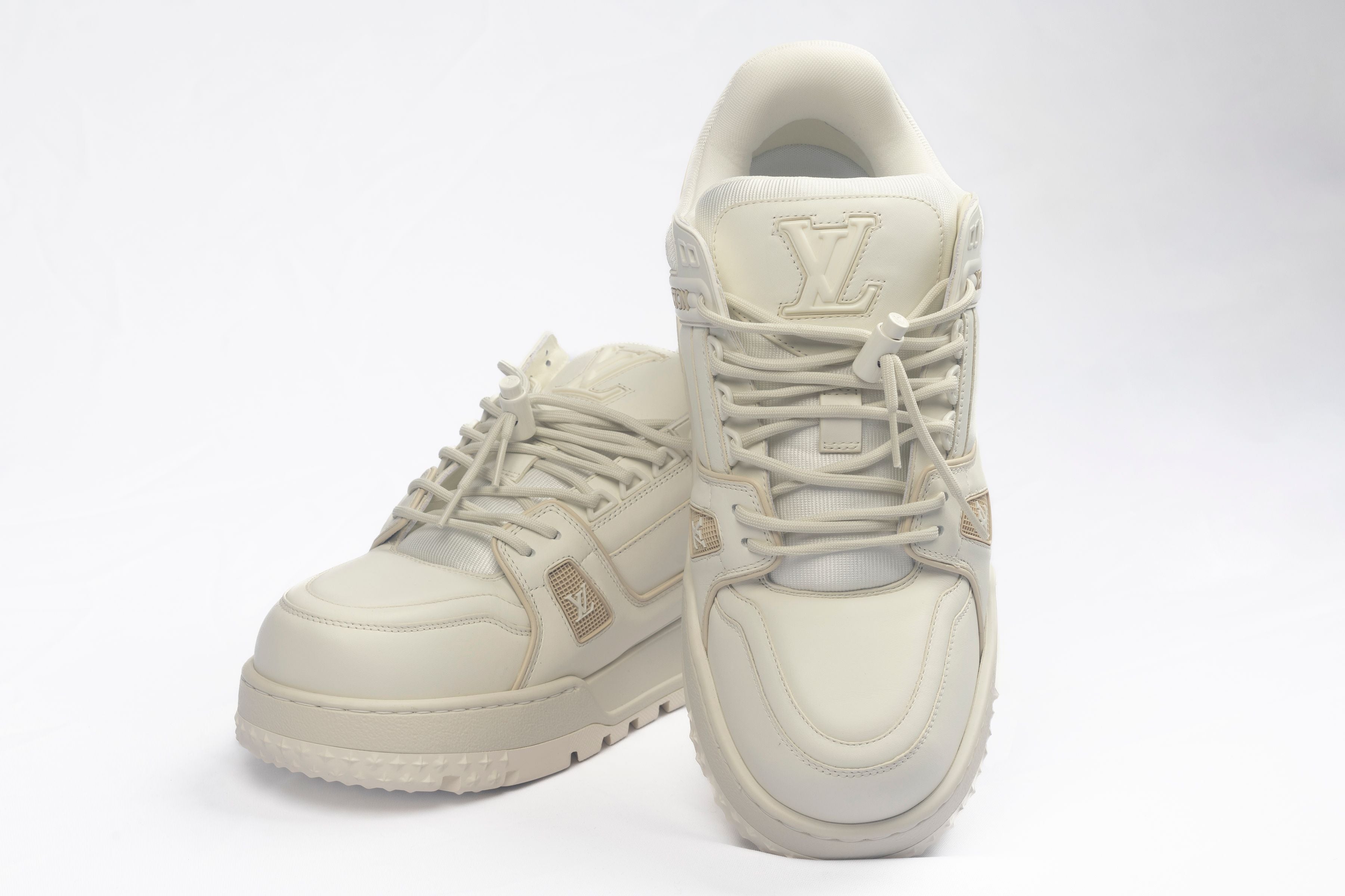 Louis Vuitton Trainer Maxi Sneaker showing off the tongue and LV logo