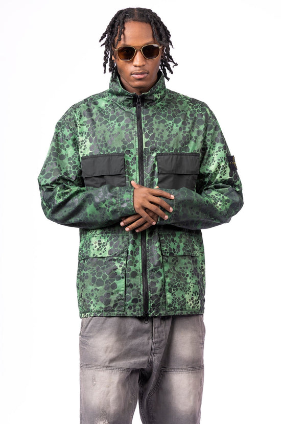 Stone Island Alligator Camo Light Cotton Nylon Rep Hooded 4 Pocket Jacket - supergl0rious