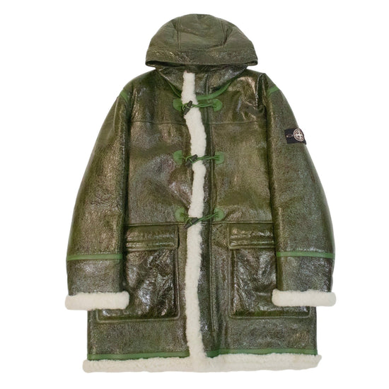 Stone Island Logo - Applies Vitrified Sheepskin Duffle Coat - supergl0rious