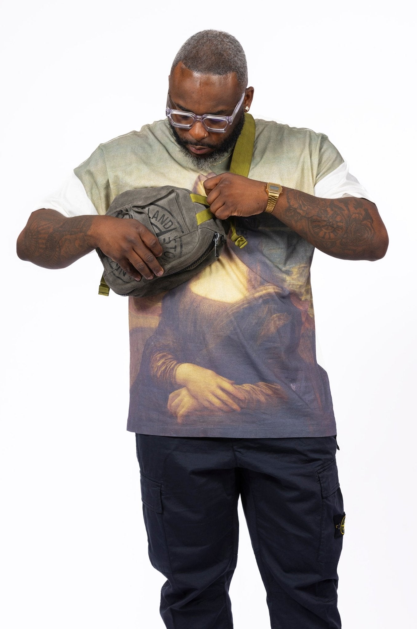 Stone Island x Porter Man Made Suede Bag - supergl0rious