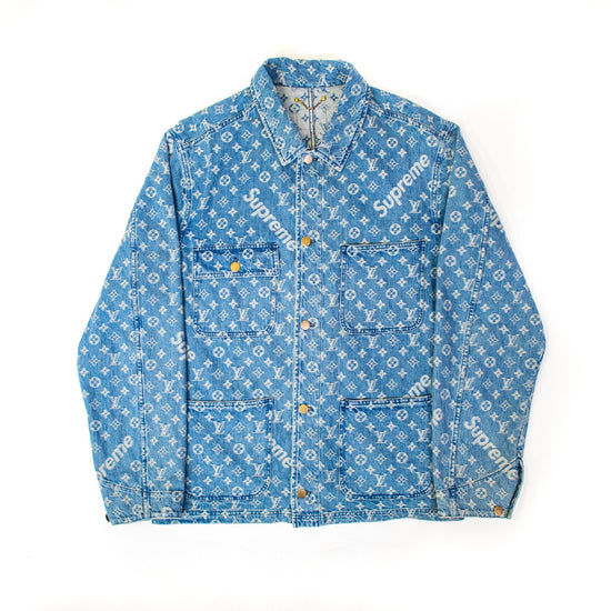 Supreme x Louis Vuitton Jacquard Denim Chore Coat - supergl0rious