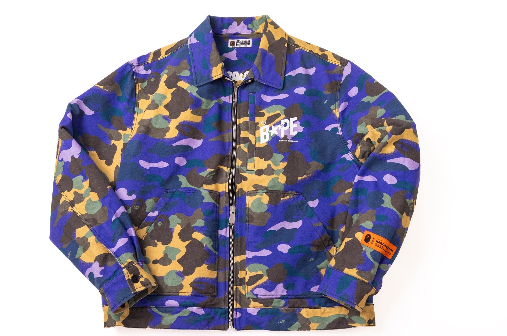 BAPE x Heron Preston Mix 1st Camo Duck Trucker Jacket - supergl0rious