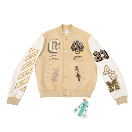 Off - White AC Milan Patch Varsity Jacket - supergl0rious