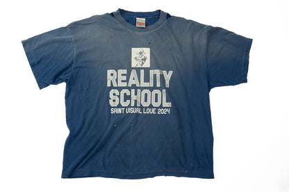 Saint Michael "Reality School" Distressed Printed Cotton Jersey T-Shirt - supergl0rious