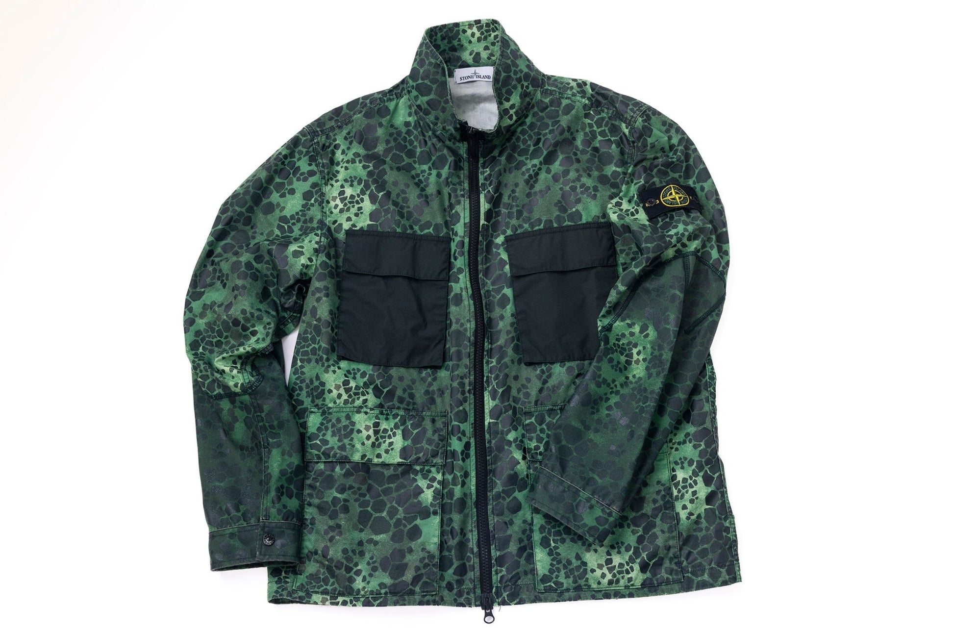 Stone Island Alligator Camo Light Cotton Nylon Rep Hooded 4 Pocket Jacket - supergl0rious