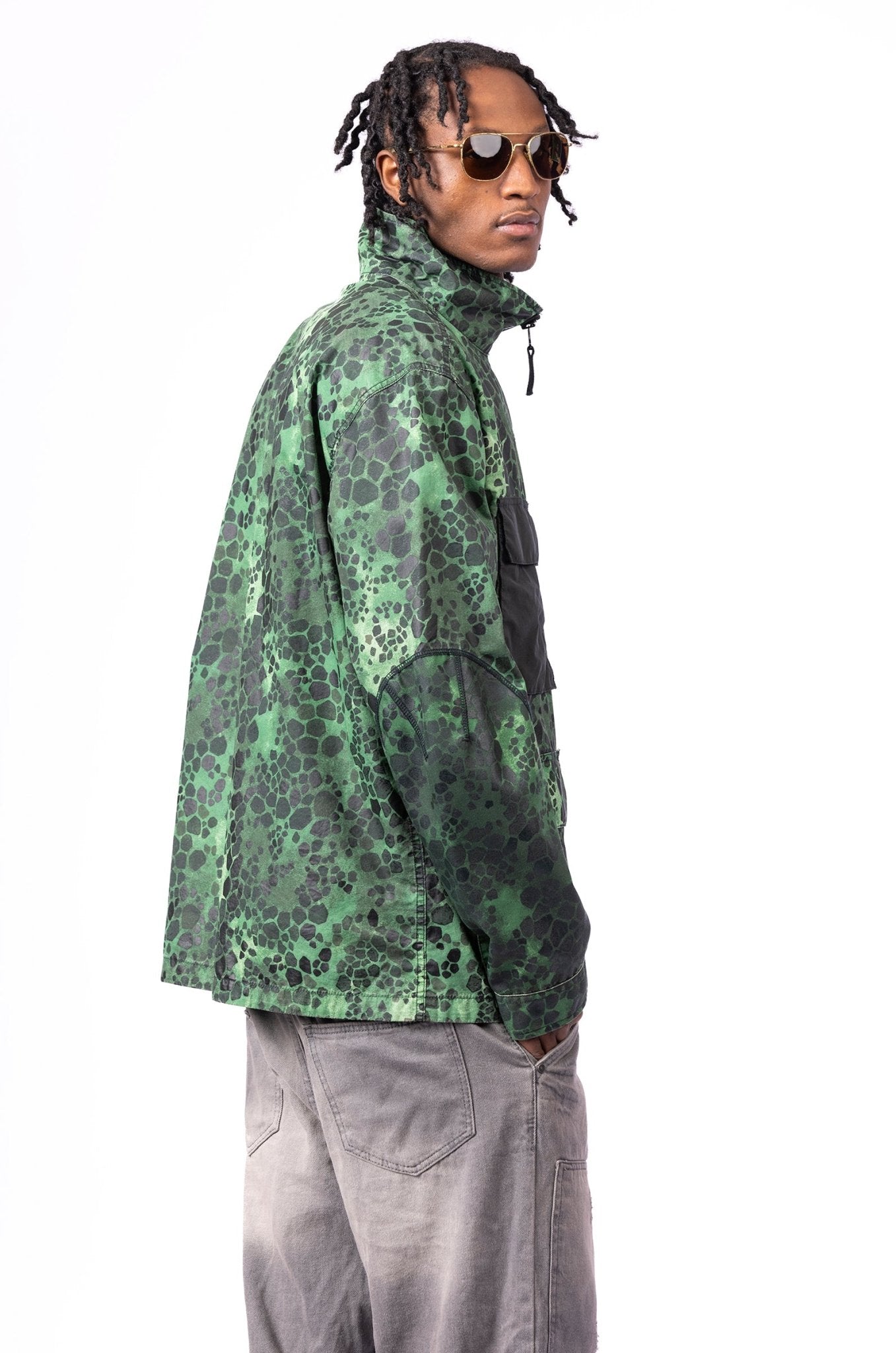 Stone Island Alligator Camo Light Cotton Nylon Rep Hooded 4 Pocket Jacket - supergl0rious