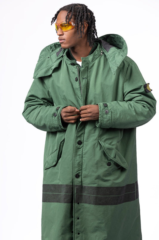 STONE ISLAND Long Trench Coat Printed Logo - supergl0rious