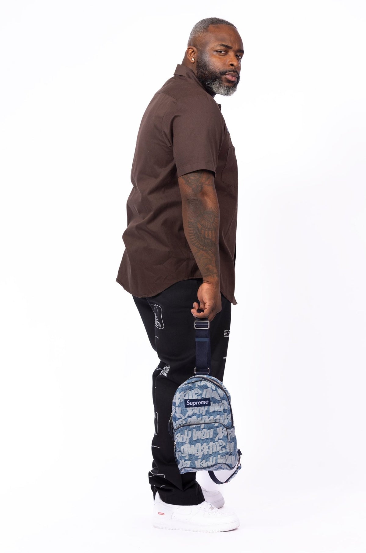 Supreme Fat Tip Jacquard Denim Sling Bag Blue – supergl0rious