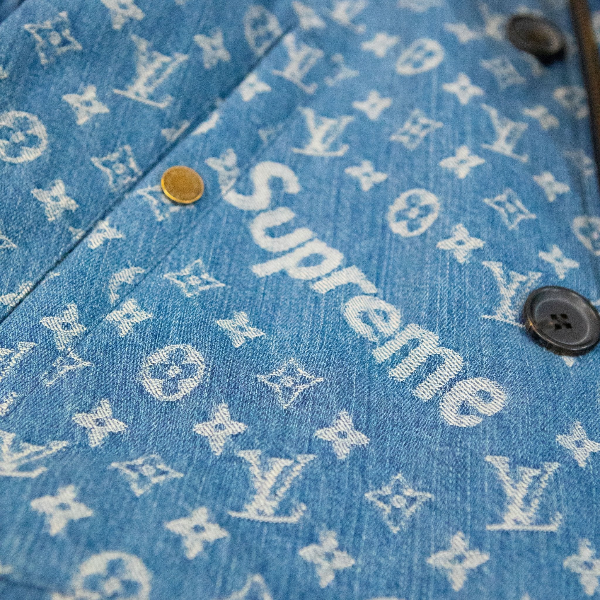 Supreme Louis Vuitton Jacquard Denim N-3B Parka