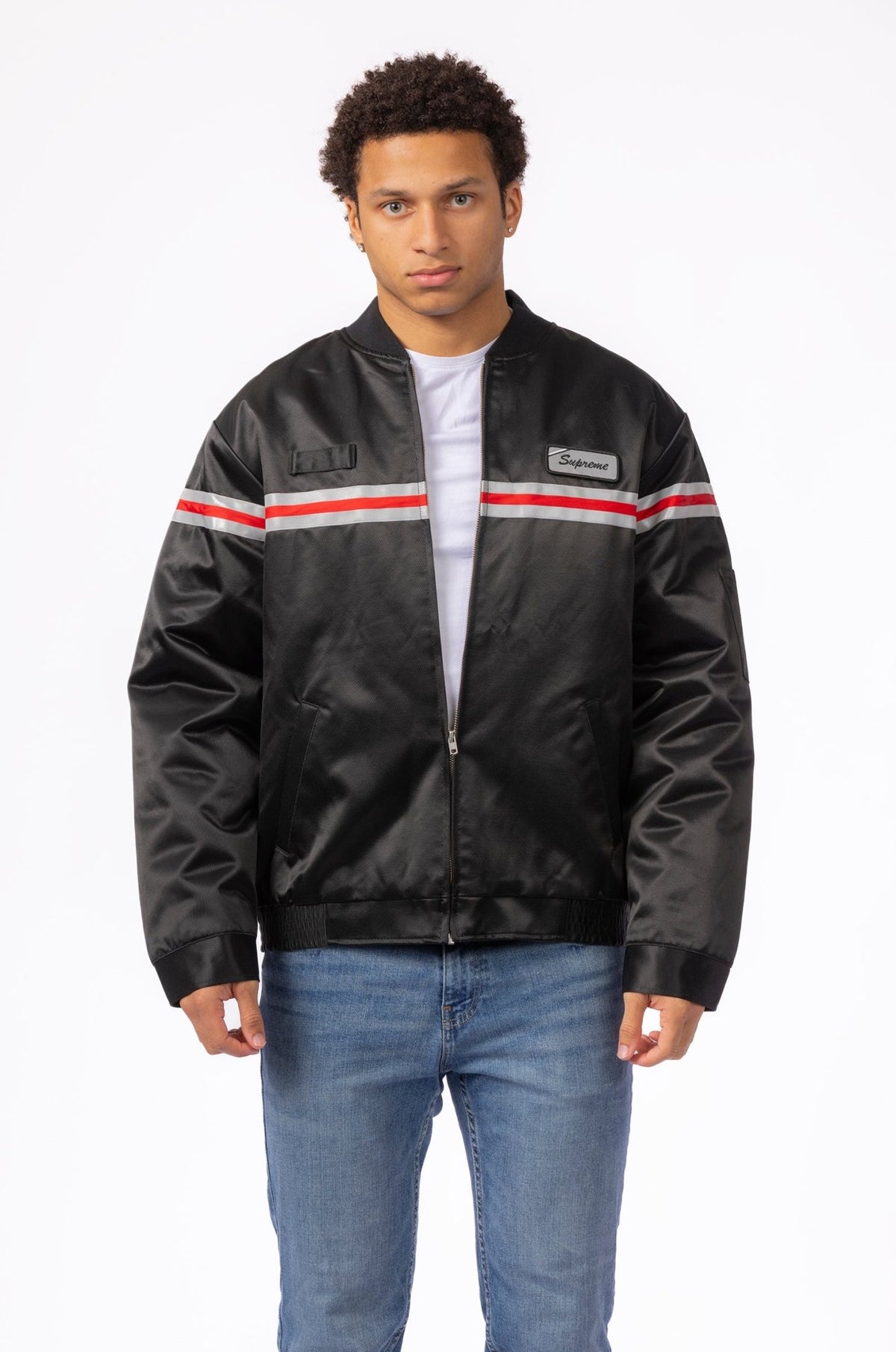 Supreme Reflective Stripe Work Jacket – supergl0rious