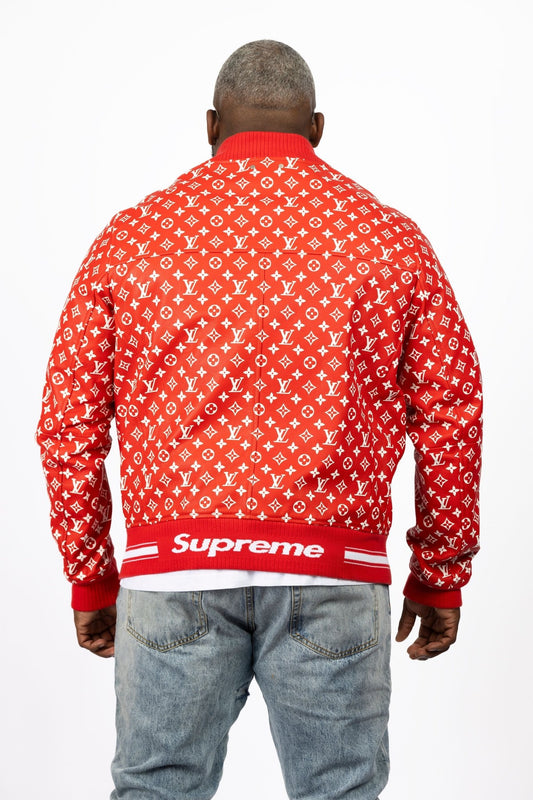 Supreme x Louis Vuitton Leather Monogram Bomber - supergl0rious