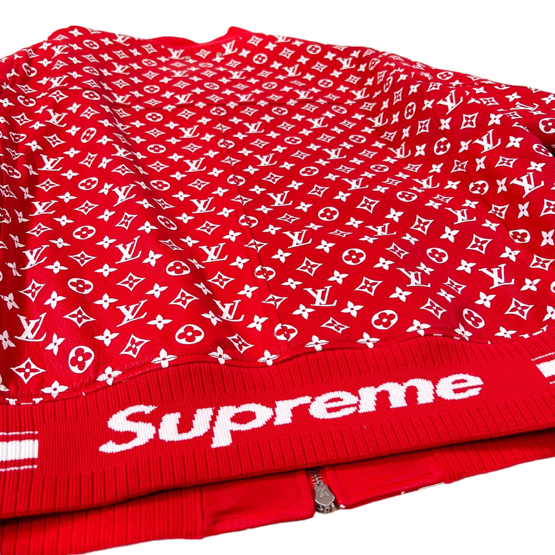 Supreme x Louis Vuitton Leather Monogram Bomber - supergl0rious